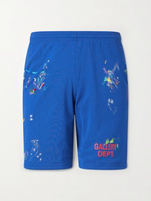 Studio Gym Straight-Leg Paint-Splattered Mesh Shorts Studio Gym Straight-Leg Paint-Splattered Mesh Shorts