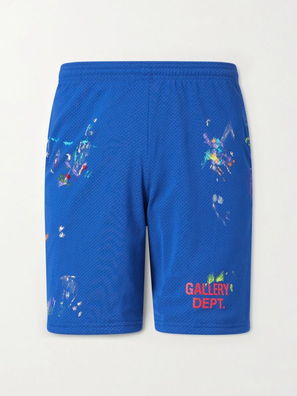Studio Gym Straight-Leg Paint-Splattered Mesh Shorts Studio Gym Straight-Leg Paint-Splattered Mesh Shorts