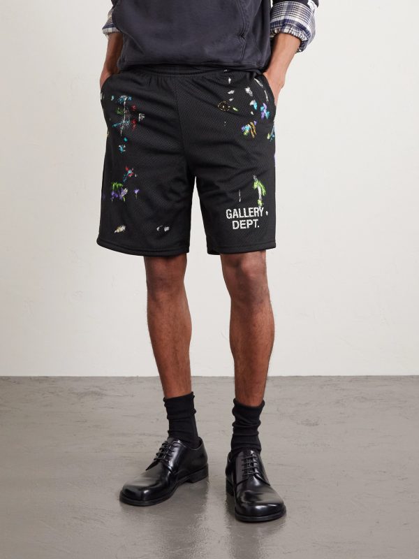 Studio Gym Straight-Leg Paint-Splattered Mesh Shorts - FR Studio Gym Straight-Leg Paint-Splattered Mesh Shorts - FR