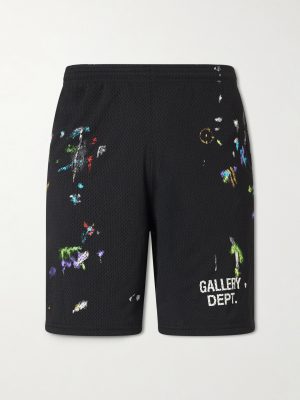 Studio Gym Straight-Leg Paint-Splattered Mesh Shorts Studio Gym Straight-Leg Paint-Splattered Mesh Shorts
