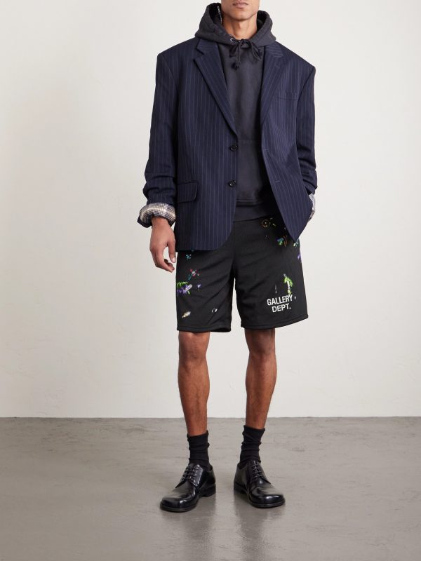 Studio Gym Straight-Leg Paint-Splattered Mesh Shorts - OU Studio Gym Straight-Leg Paint-Splattered Mesh Shorts - OU