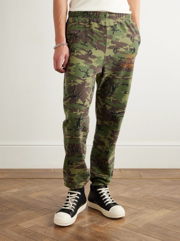 Tapered Camouflage and Logo-Print Cotton-Jersey Sweatpants - FR Tapered Camouflage and Logo-Print Cotton-Jersey Sweatpants - FR