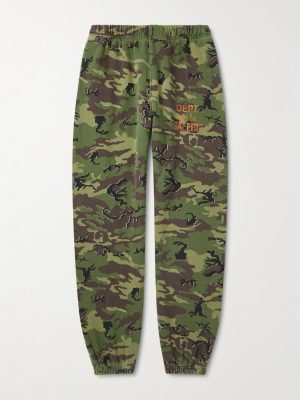 Tapered Camouflage and Logo-Print Cotton-Jersey Sweatpants Tapered Camouflage and Logo-Print Cotton-Jersey Sweatpants