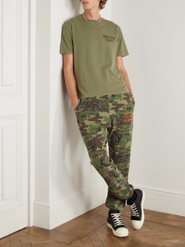 Tapered Camouflage and Logo-Print Cotton-Jersey Sweatpants - OU Tapered Camouflage and Logo-Print Cotton-Jersey Sweatpants - OU