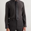 Slim-Fit Silk Shirt - OU Slim-Fit Silk Shirt - OU