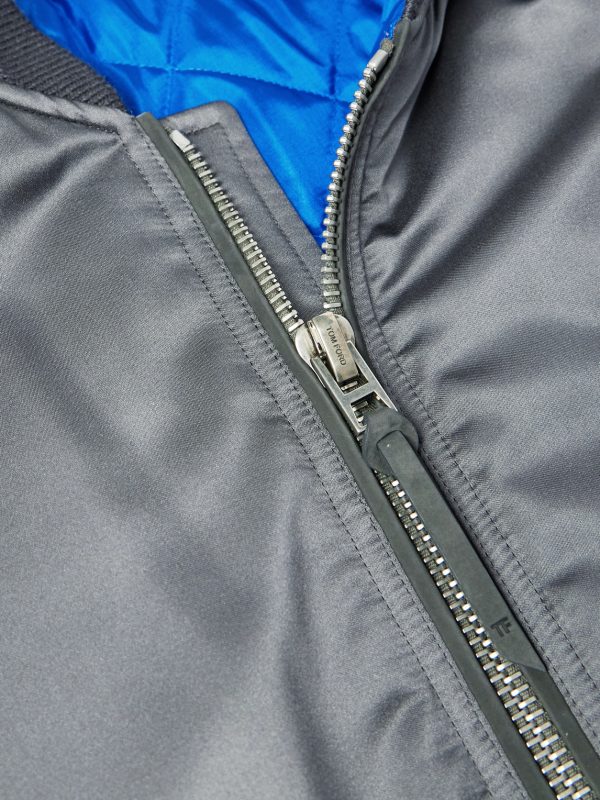 Silk-Satin Padded Bomber Jacket - CU