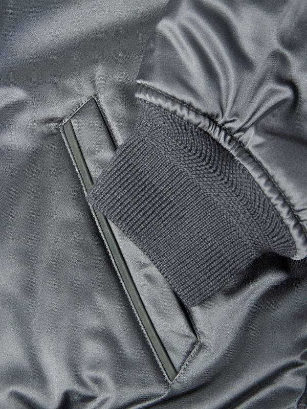 Silk-Satin Padded Bomber Jacket - E1