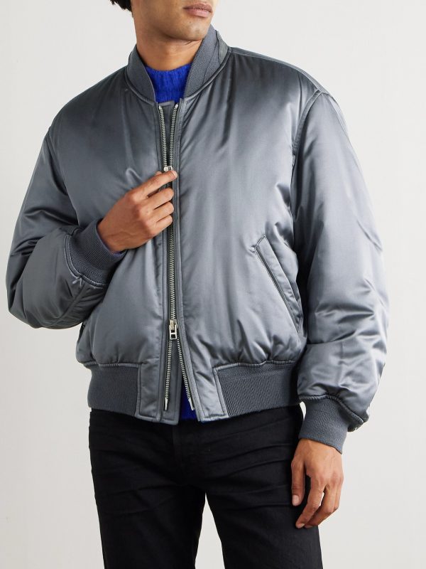 Silk-Satin Padded Bomber Jacket - FR