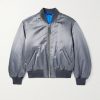 Silk-Satin Padded Bomber Jacket