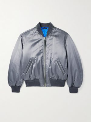Silk-Satin Padded Bomber Jacket Silk-Satin Padded Bomber Jacket