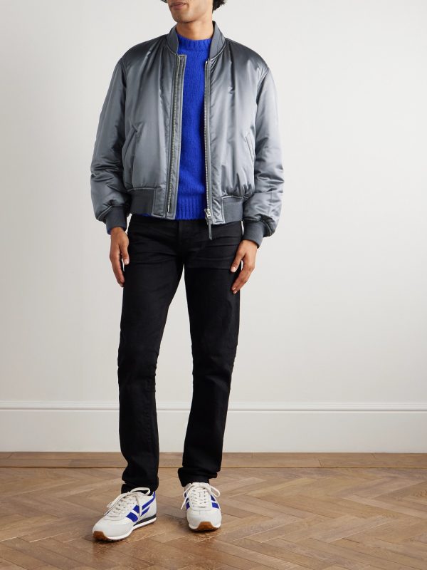 Silk-Satin Padded Bomber Jacket - OU