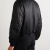 Silk-Satin Padded Bomber Jacket - BK Silk-Satin Padded Bomber Jacket - BK
