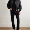 Silk-Satin Padded Bomber Jacket - OU Silk-Satin Padded Bomber Jacket - OU