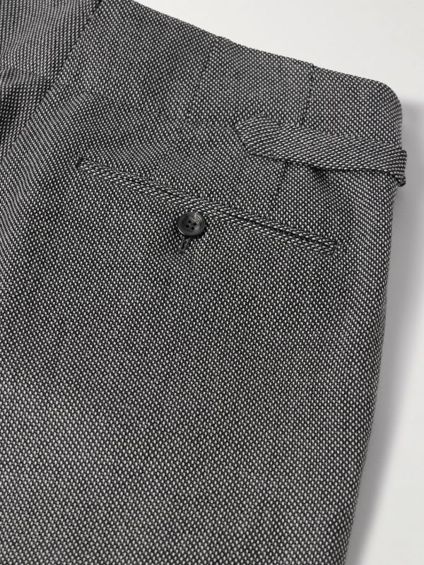 Straight-Leg Pleated Birdseye Wool Suit Trousers - CU