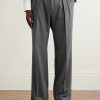 Straight-Leg Pleated Birdseye Wool Suit Trousers - FR