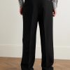 Straight-Leg Pleated Wool-Crepe Suit Trousers - BK Straight-Leg Pleated Wool-Crepe Suit Trousers - BK