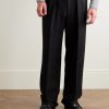 Straight-Leg Pleated Wool-Crepe Suit Trousers - FR Straight-Leg Pleated Wool-Crepe Suit Trousers - FR