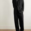 Straight-Leg Pleated Wool-Crepe Suit Trousers - OU Straight-Leg Pleated Wool-Crepe Suit Trousers - OU