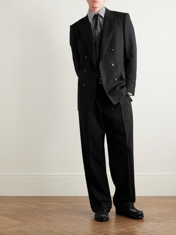 Straight-Leg Pleated Wool-Crepe Suit Trousers - OU Straight-Leg Pleated Wool-Crepe Suit Trousers - OU