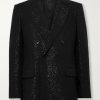 Double-Breasted Sequined Wool-Blend Suit Jacket Double-Breasted Sequined Wool-Blend Suit Jacket