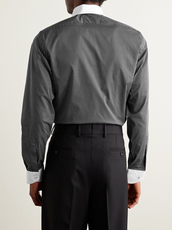 Slim-Fit Printed Cotton Shirt - BK