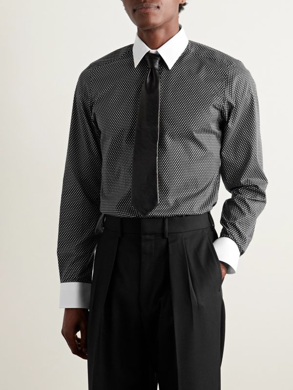Slim-Fit Printed Cotton Shirt - OU