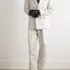 Wide-Leg Pleated Cotton and Silk-Blend Satin Tuxedo Trousers - OU