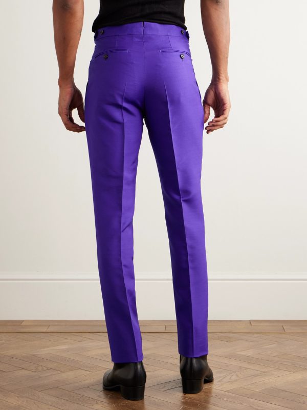 Slim-Fit Wool and Silk-Blend Suit Trousers - BK
