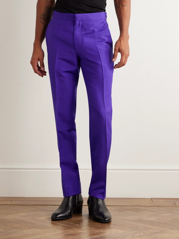 Slim-Fit Wool and Silk-Blend Suit Trousers - FR