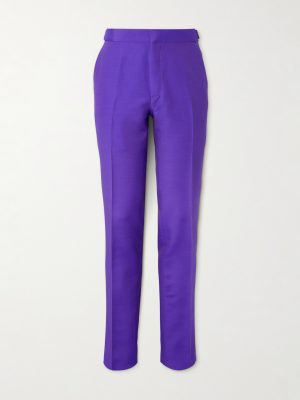 Slim-Fit Wool and Silk-Blend Suit Trousers