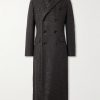 Double-Breasted Sequin-Embellished Wool-Blend Twill Coat