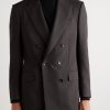 Hopsack Double-Breasted Wool Suit Jacket - FR Hopsack Double-Breasted Wool Suit Jacket - FR