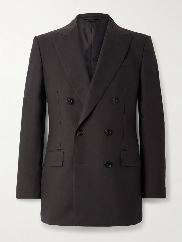Hopsack Double-Breasted Wool Suit Jacket Hopsack Double-Breasted Wool Suit Jacket