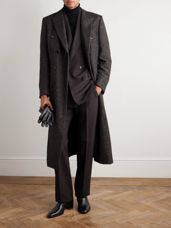 Hopsack Double-Breasted Wool Suit Jacket - OU Hopsack Double-Breasted Wool Suit Jacket - OU