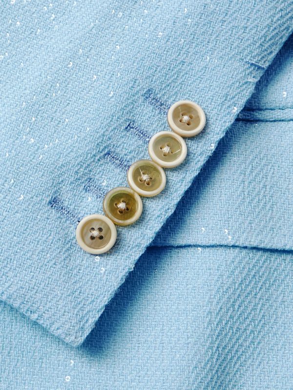 Double-Breasted Sequinned Wool-Blend Suit Jacket - CU