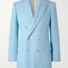 Double-Breasted Sequinned Wool-Blend Suit Jacket