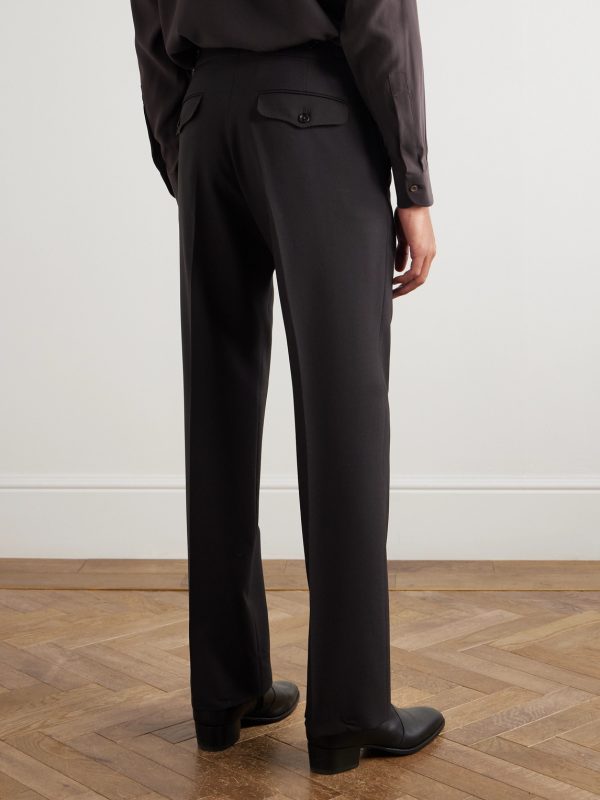 Tapered Grain de Poudre Wool Suit Trousers - BK Tapered Grain de Poudre Wool Suit Trousers - BK