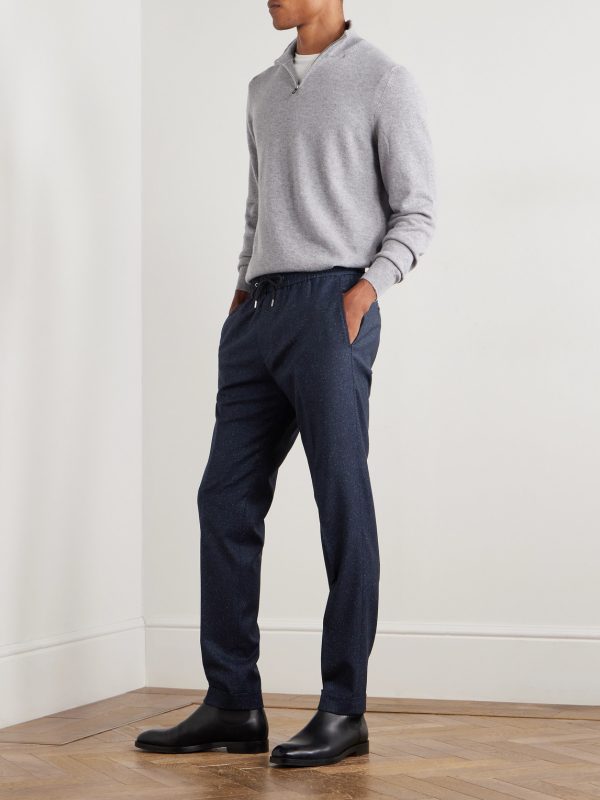 Tapered Wool-Blend Drawstring Suit Trousers - OU Tapered Wool-Blend Drawstring Suit Trousers - OU