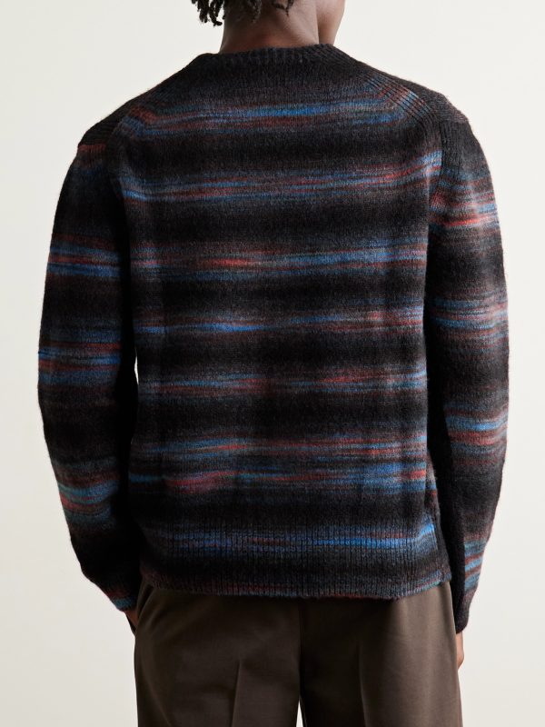 Striped Knitted Cardigan - BK Striped Knitted Cardigan - BK