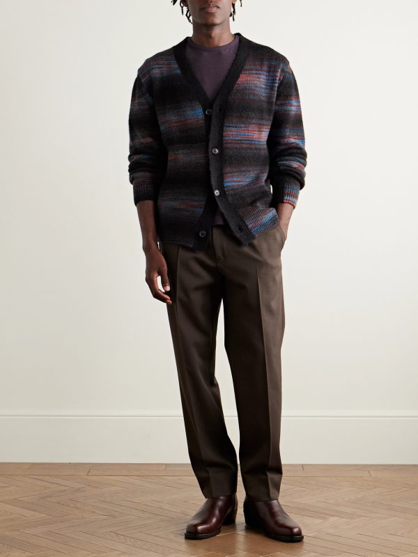 Striped Knitted Cardigan - OU Striped Knitted Cardigan - OU