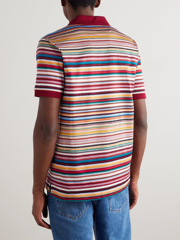 Striped Cotton Polo Shirt - BK Striped Cotton Polo Shirt - BK