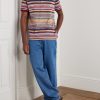 Striped Cotton Polo Shirt - OU Striped Cotton Polo Shirt - OU