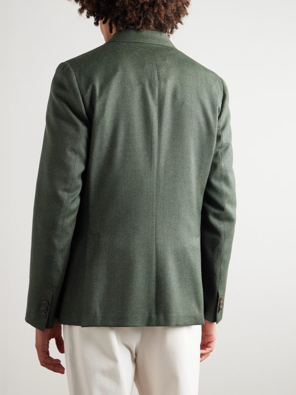 Double-Breasted Wool and Cashmere-Blend Suit Jacket - BK Double-Breasted Wool and Cashmere-Blend Suit Jacket - BK