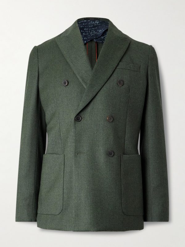 Double-Breasted Wool and Cashmere-Blend Suit Jacket Double-Breasted Wool and Cashmere-Blend Suit Jacket