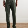 Straight-Leg Pleated Wool and Cashmere-Blend Suit Trousers - BK Straight-Leg Pleated Wool and Cashmere-Blend Suit Trousers - BK