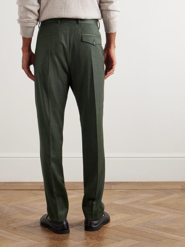 Straight-Leg Pleated Wool and Cashmere-Blend Suit Trousers - BK Straight-Leg Pleated Wool and Cashmere-Blend Suit Trousers - BK