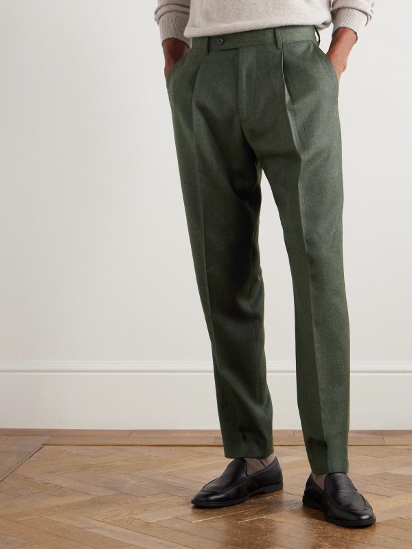 Straight-Leg Pleated Wool and Cashmere-Blend Suit Trousers - FR Straight-Leg Pleated Wool and Cashmere-Blend Suit Trousers - FR