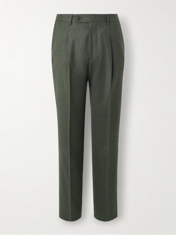 Straight-Leg Pleated Wool and Cashmere-Blend Suit Trousers Straight-Leg Pleated Wool and Cashmere-Blend Suit Trousers