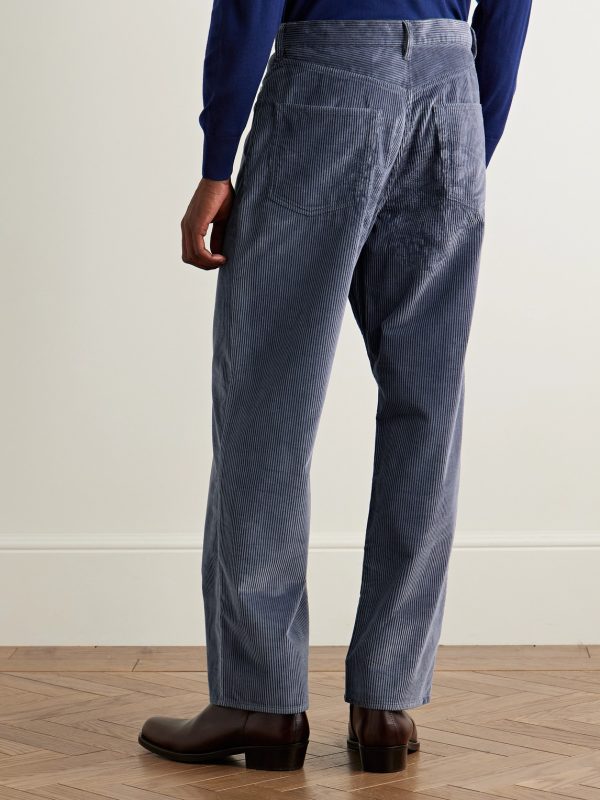 Straight-Leg Cotton-Corduroy Trousers - BK