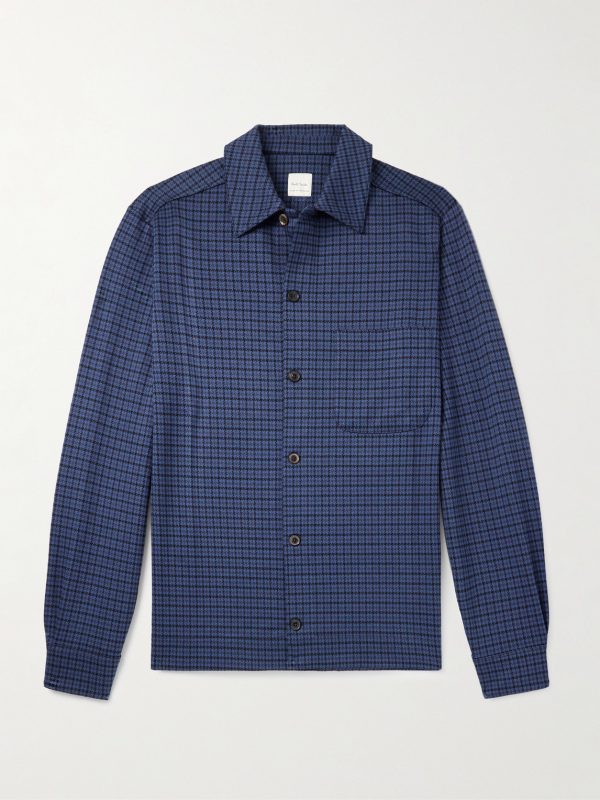 Houndstooth Cotton-Blend Shirt